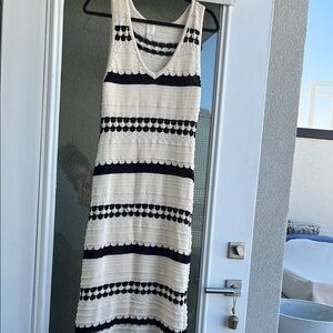 Joie Sleeveless Dress - Black and White